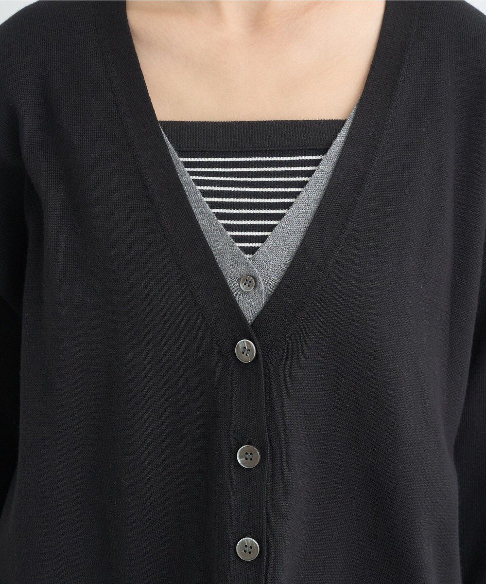 earth music&ecology レイヤード風ニットカーディガン 