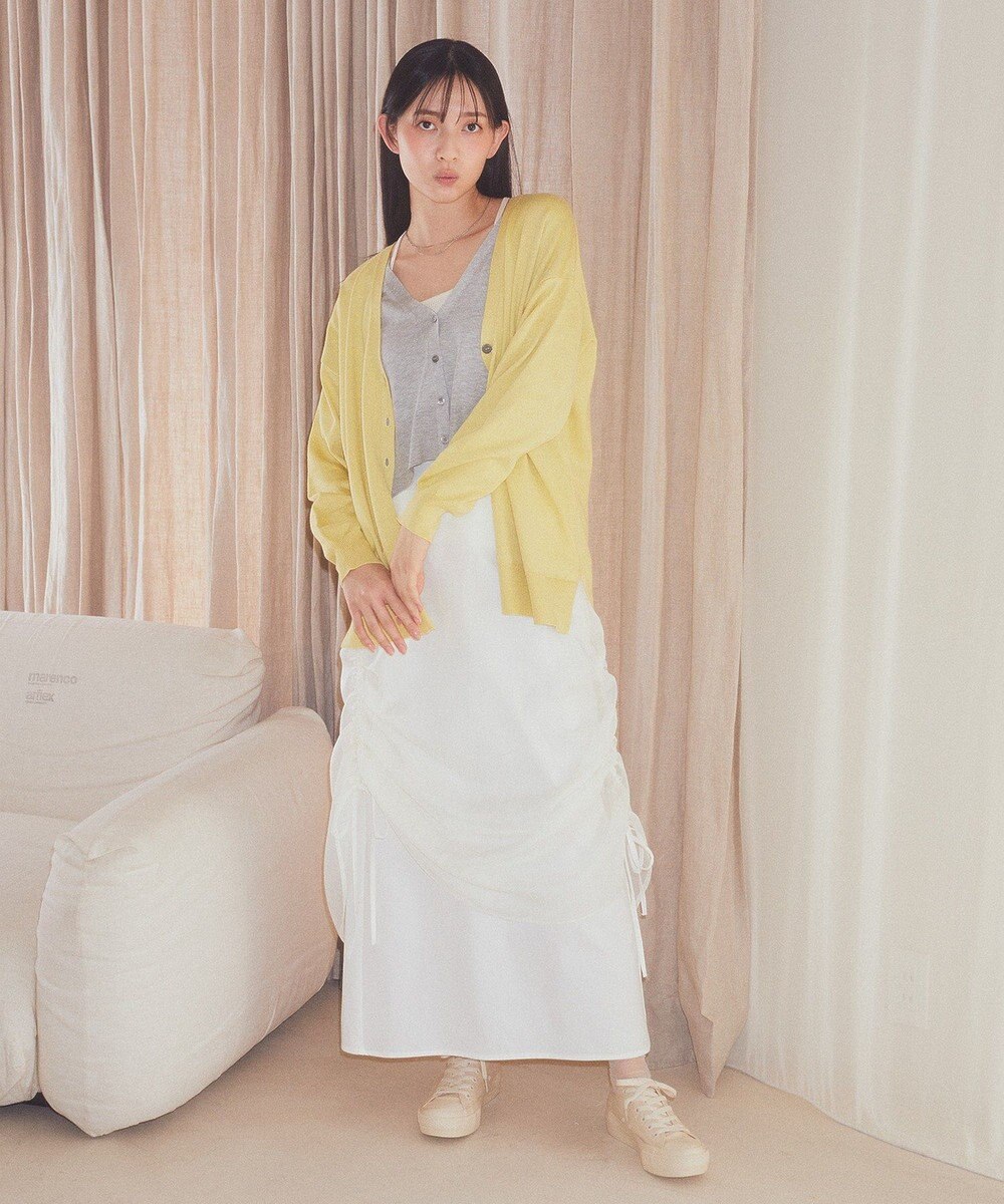 earth music&ecology レイヤード風ニットカーディガン 