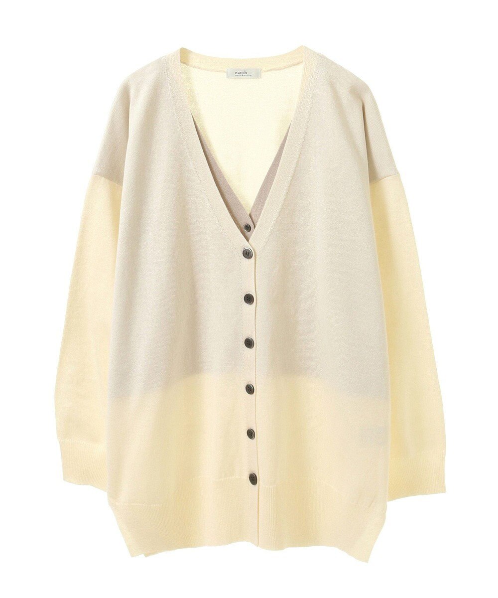 earth music&ecology レイヤード風ニットカーディガン 