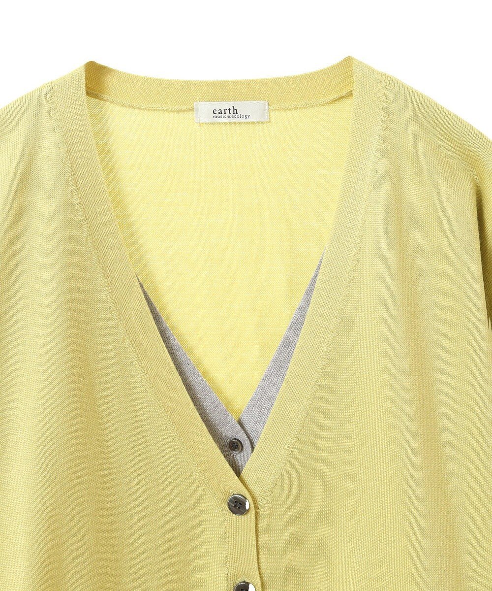 earth music&ecology レイヤード風ニットカーディガン 