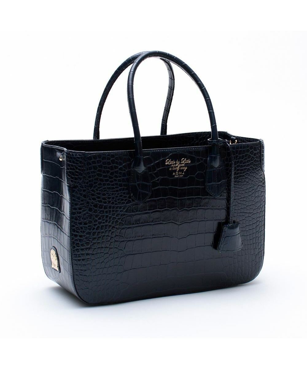 A.D.M.J. 【牛革】クロコダイル型押しトート32cm(Dカン付) 
