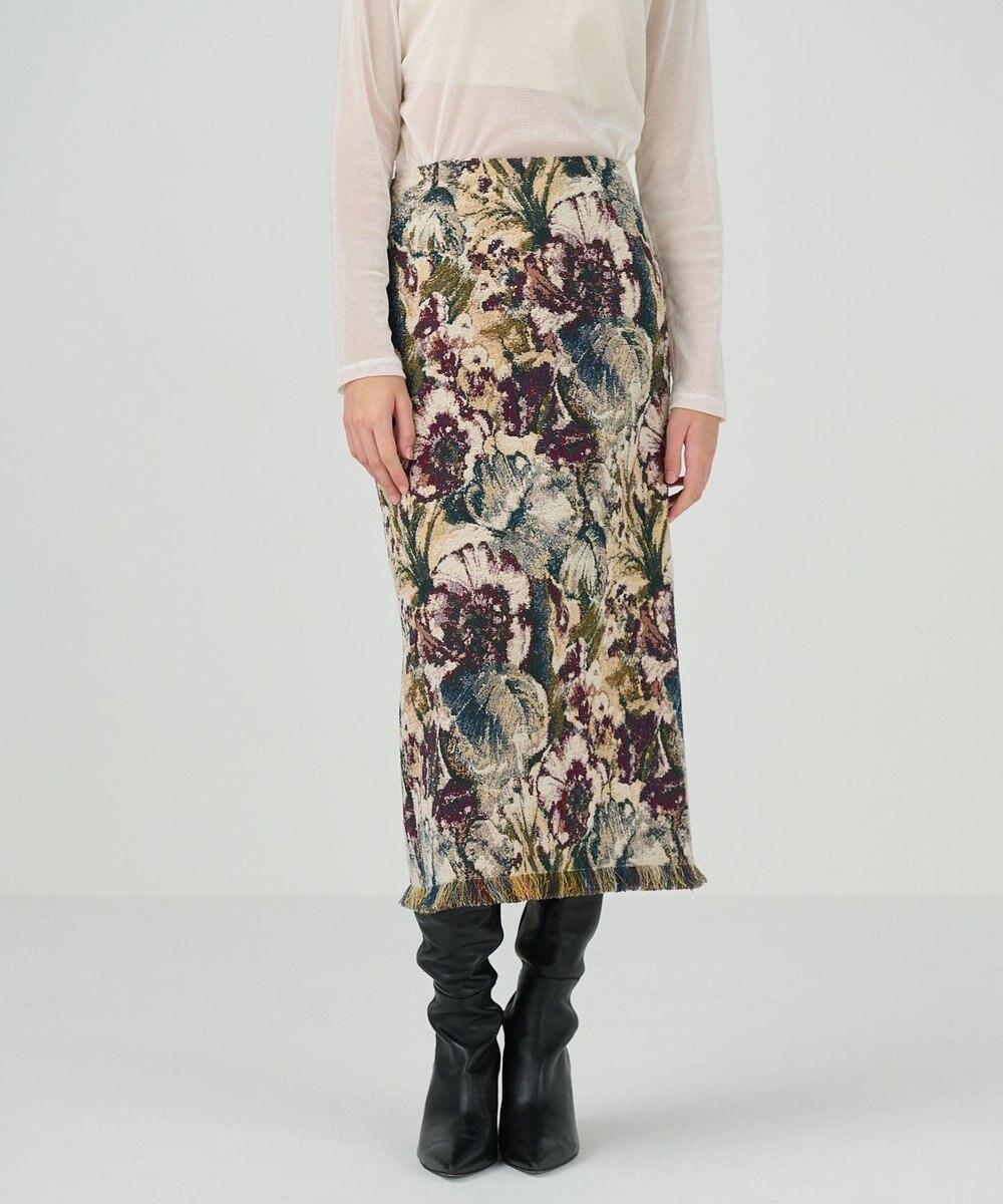 GRACE CONTINENTAL ゴブランジャガードタイトスカート 