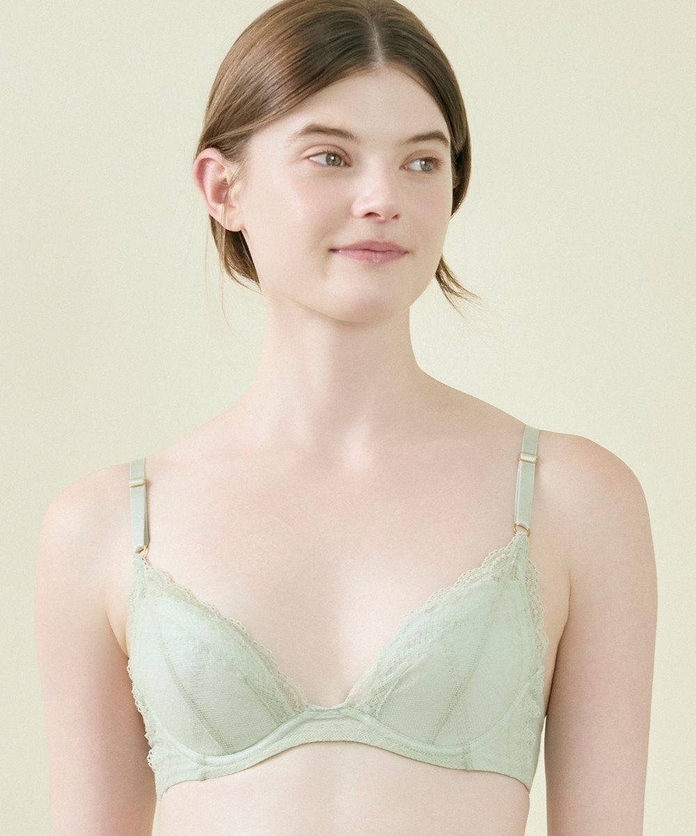 une nana cool リニューアル【綿混】ビタードットコットン 3/4カップブラ 