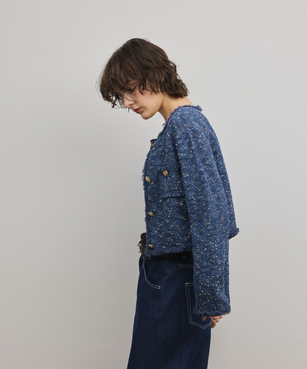 GRACE CONTINENTAL ツイードニットカーディガン 