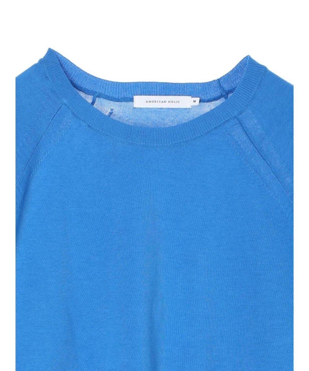 AMERICAN HOLIC ＵＶカットラグラン５分袖ニットプルオーバー 