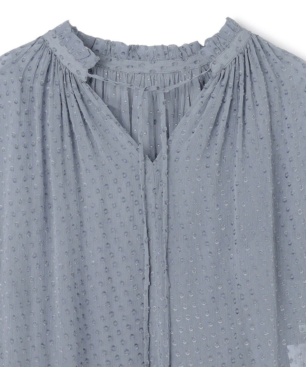 BEIGE， CALLERRY / シルク混ドットギャザーワンピース 