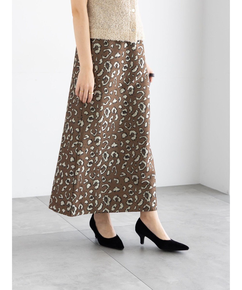 Te chichi レオパードジャガードナロースカート 