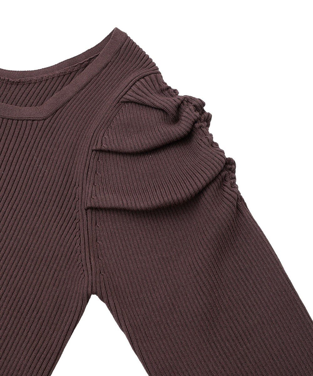 earth music&ecology レイヤード風ギャザーショルダーリブニット 