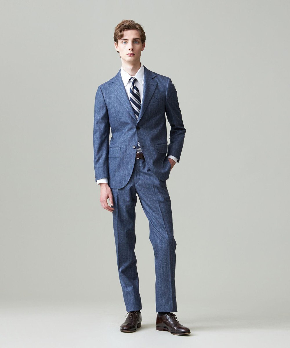 J.PRESS MEN 【ESSENTIAL CLOTHING】ミルドクリーンストライプ スーツ/総裏 