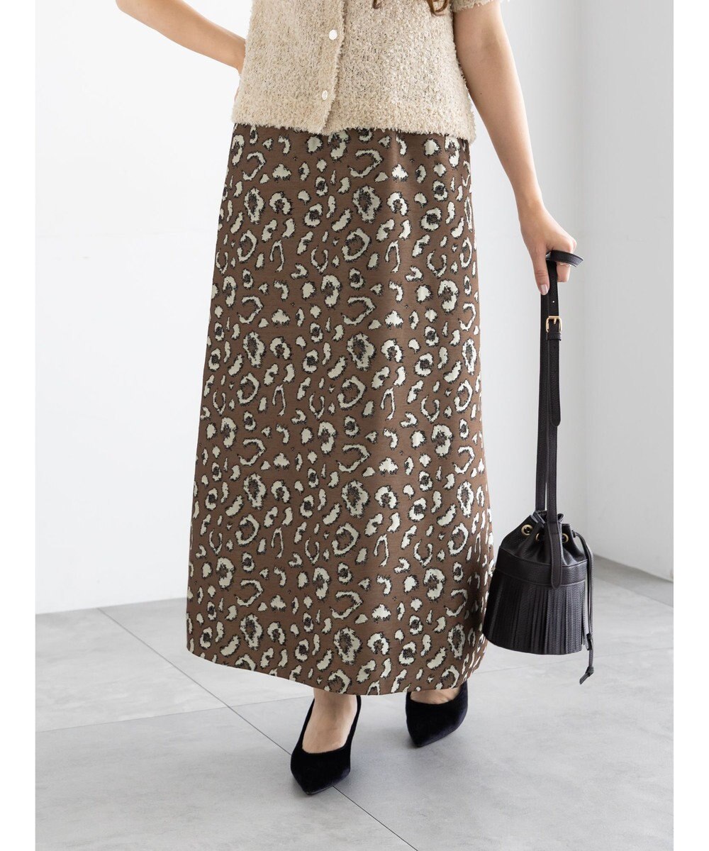 Te chichi レオパードジャガードナロースカート 