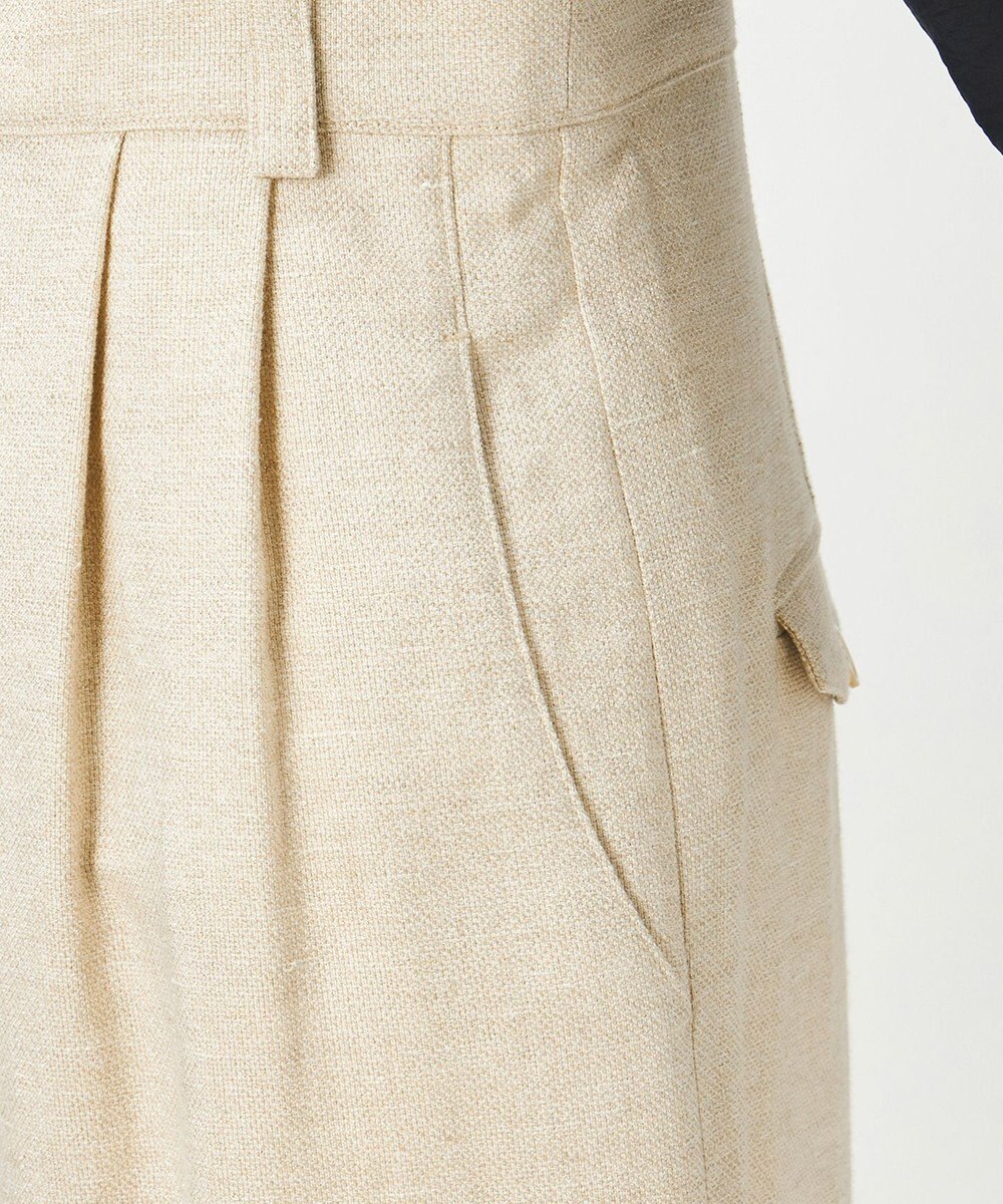 23区 【GOLD LABEL】GIOTEXリネンスパーク サスペンダー付 タックパンツ 