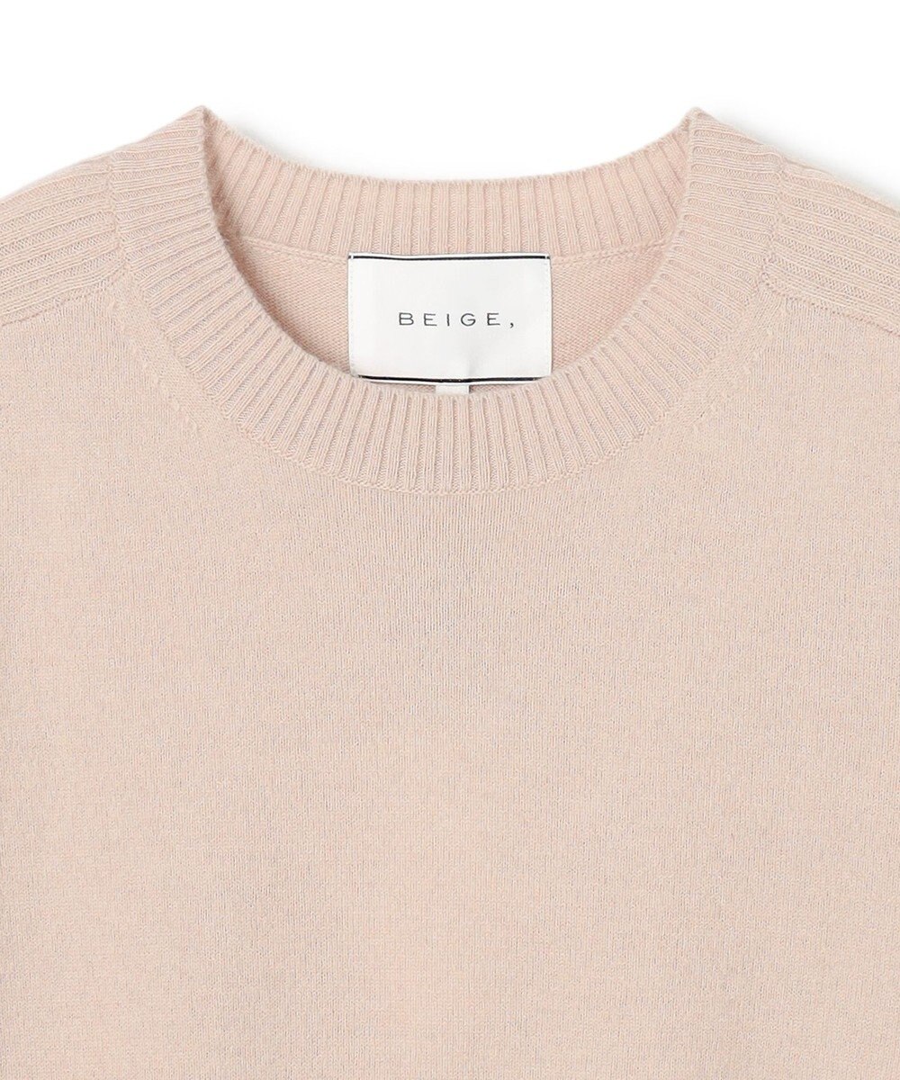 BEIGE， 【洗える】POMPE / ウールカシミヤ配色ラインクルーネックニット 