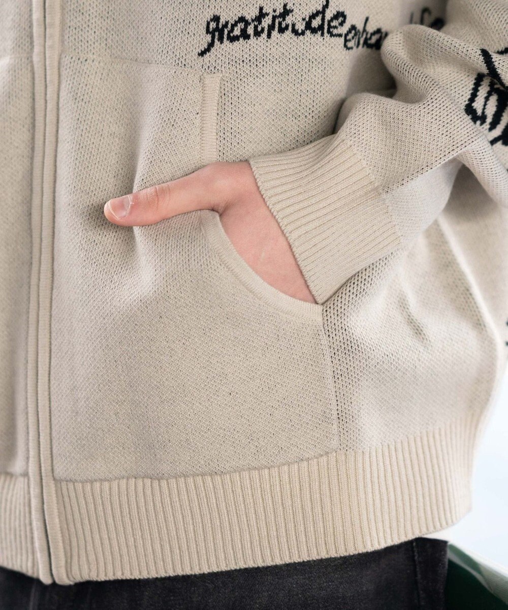 WEGO ジャガードグラフィックニットZIPパーカー 