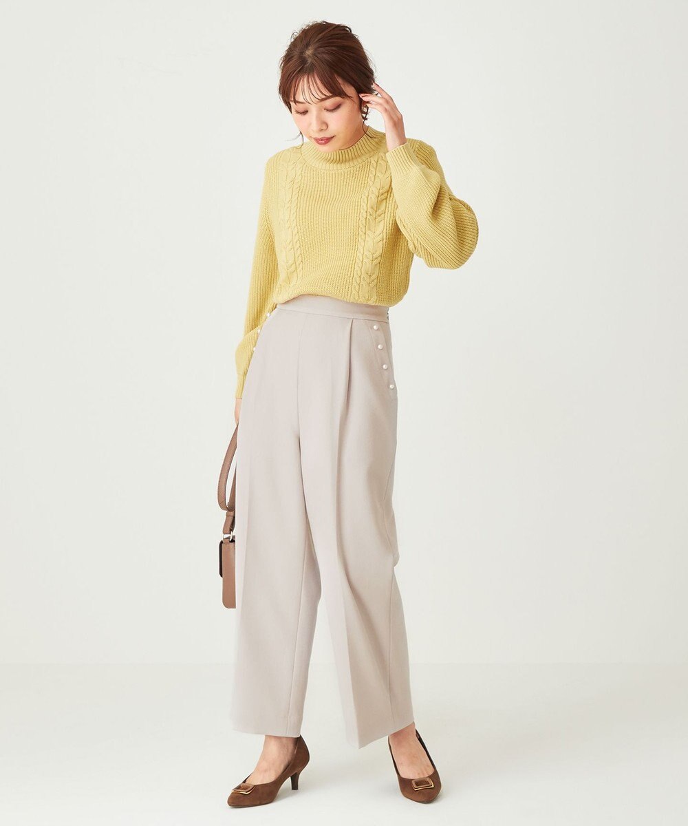 ANY SIS 【洗える】スフレケーブルパフスリーブ ニット 