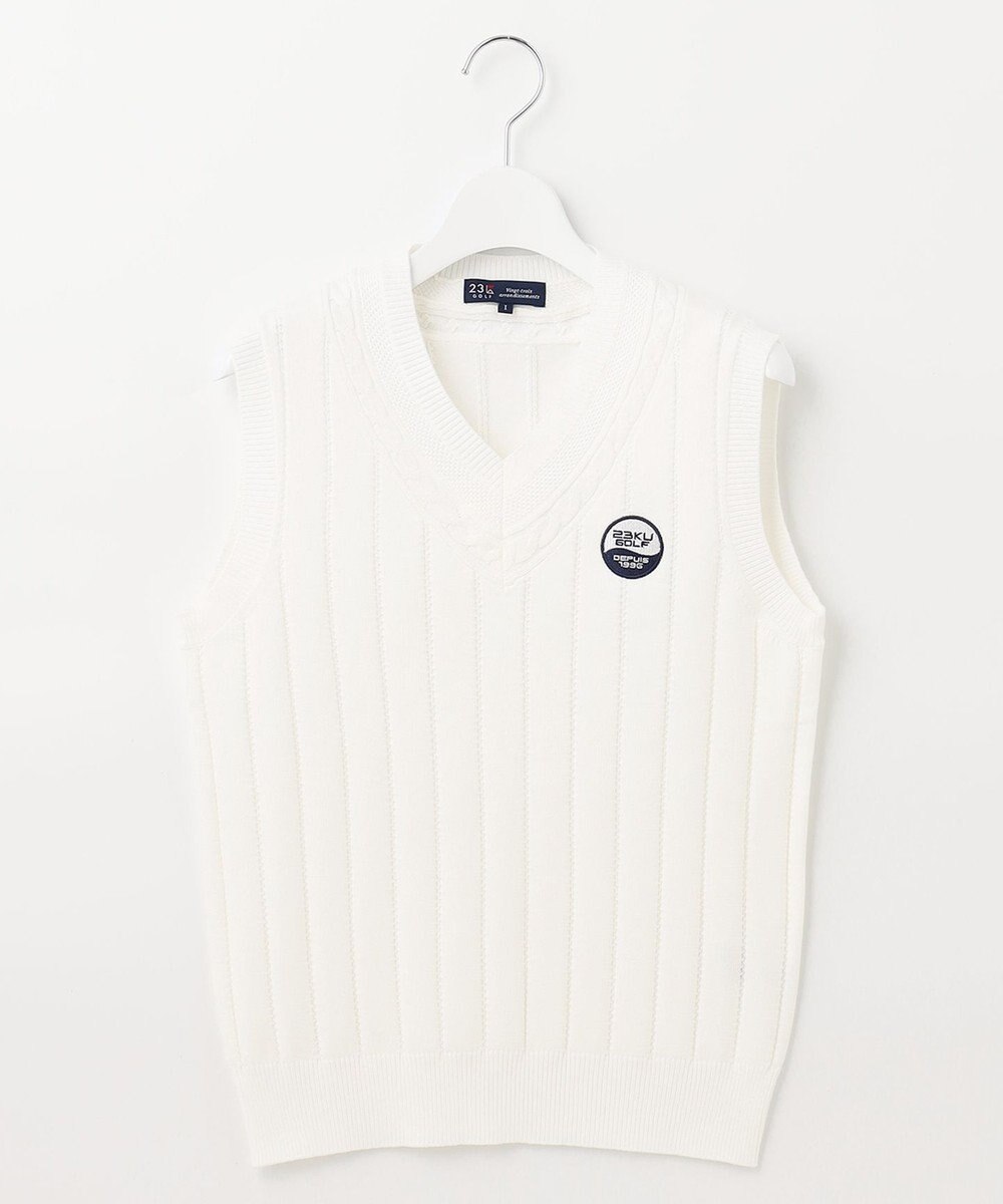 23区GOLF 【WOMEN】コットンアクリル ニットベスト 