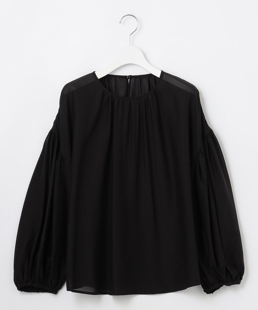 自由区 S 【洗える】キュプラコットンツイルプルオーバー ブラウス 