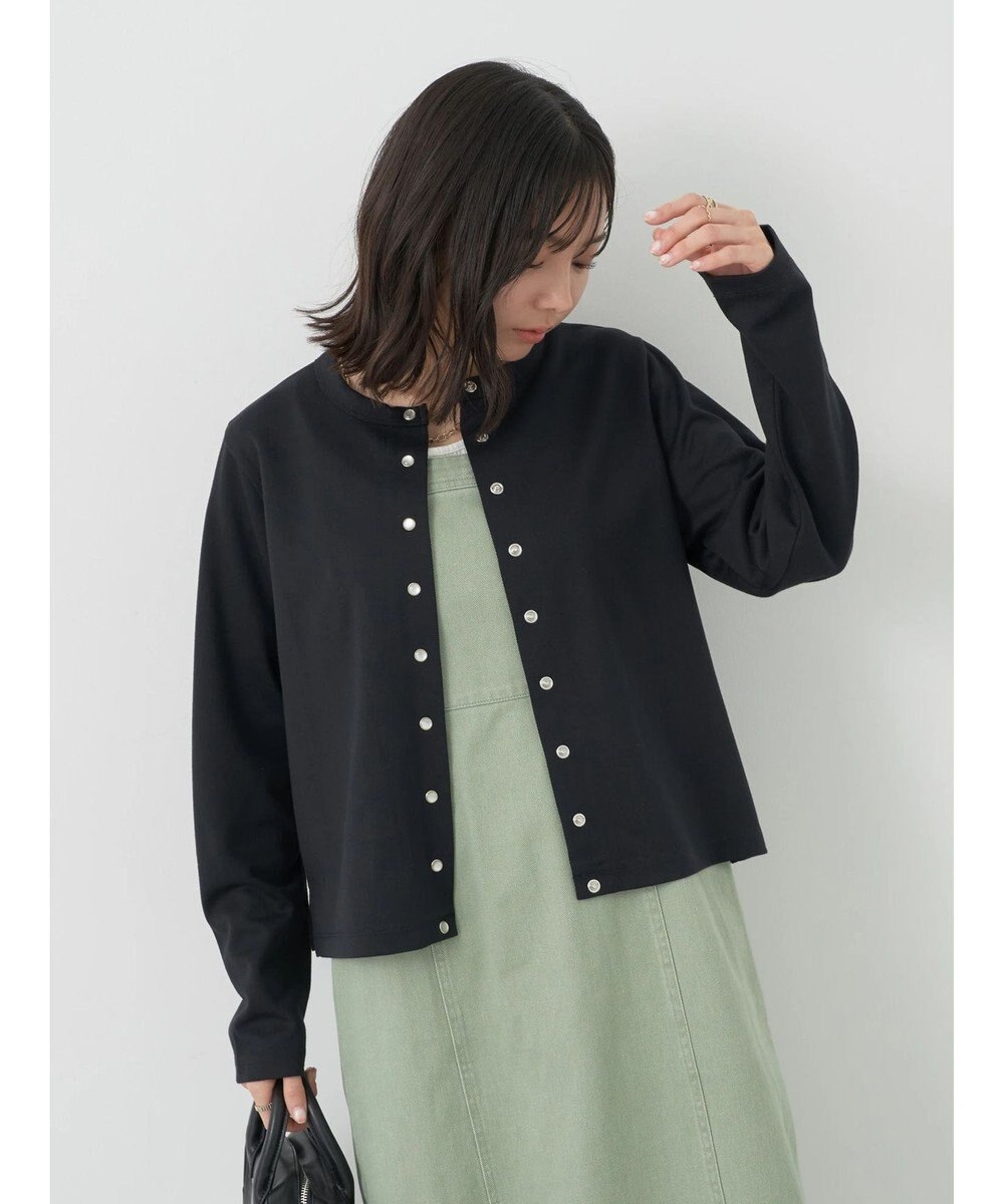earth music&ecology パールスナップボタンカーディガン 