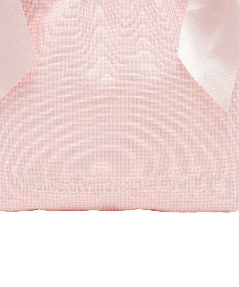 Maison de FLEUR ギンガムダブルリボンギャザートートバッグ 