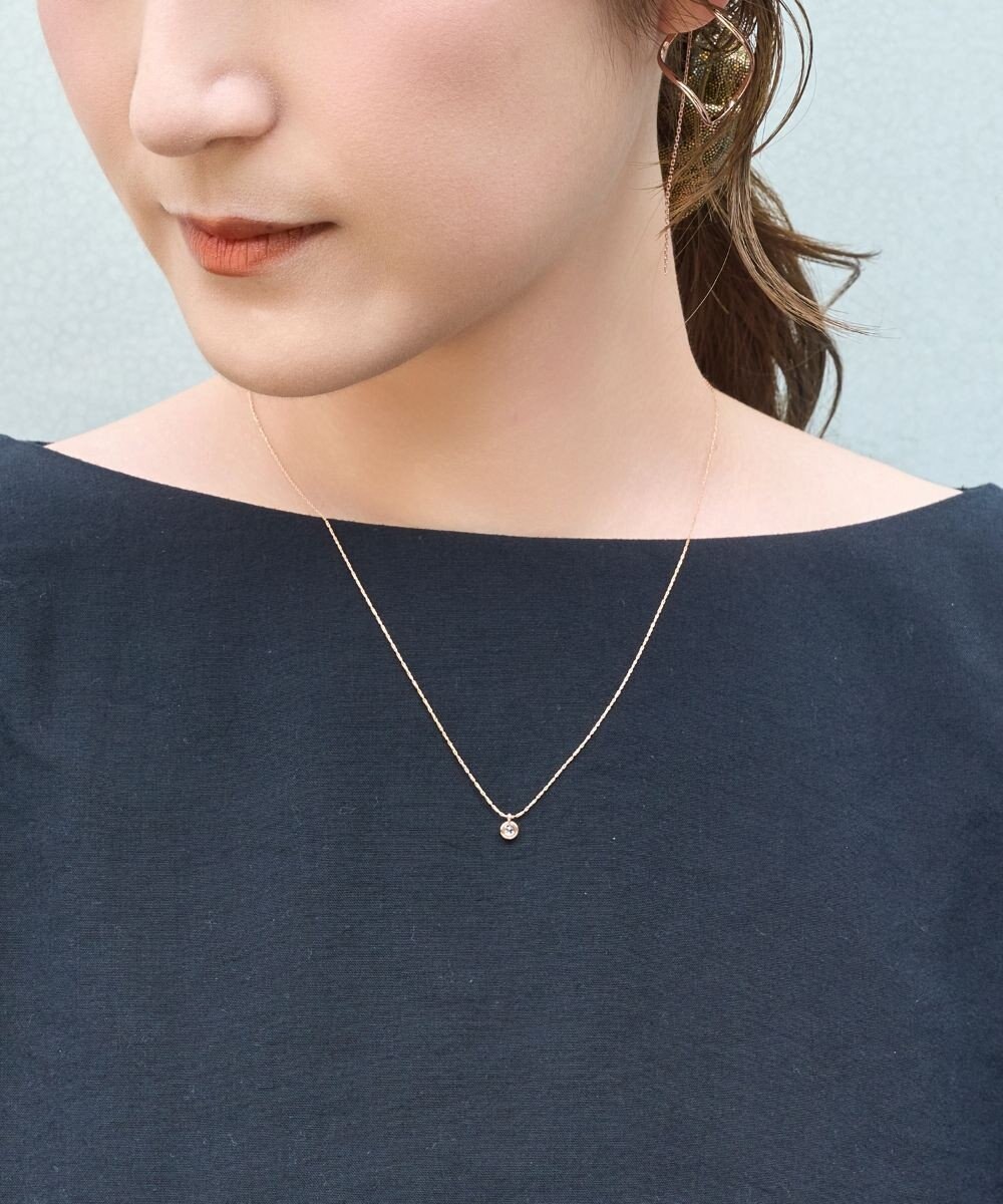 Phoebe 【限定セット】プチベゼルストーンネックレス×2wayグレースツイストラインイヤリング 