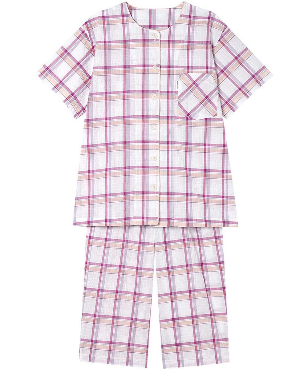 ワコール／睡眠科学 パジャマ 5分袖 半袖 7分丈 綿混ローン素材 レディース YDT143 睡眠科学／ワコール 