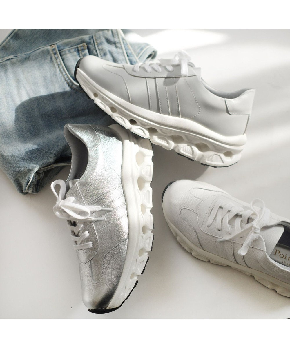 Pointer 日本製 本革 穴開きソールスニーカー 