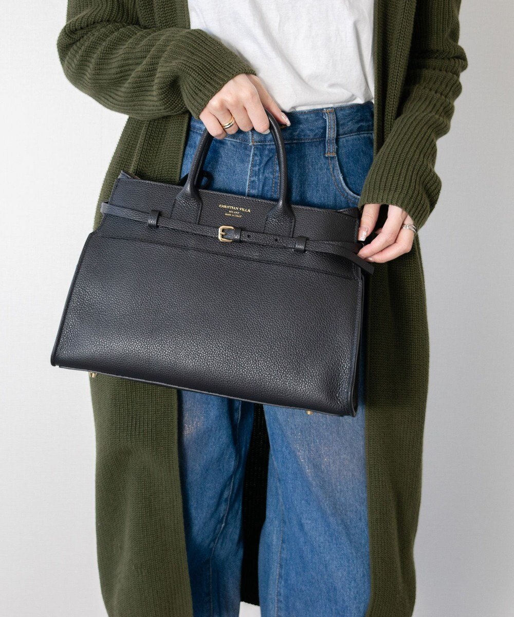 INTER-CHAUSSURES 【CHRISTIAN VILLA】レザーハンドバッグ 