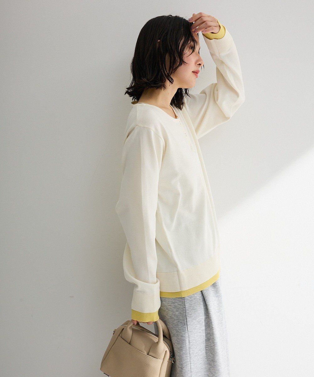 Green Parks ヘンリーネックレイヤードニットプルオーバー 