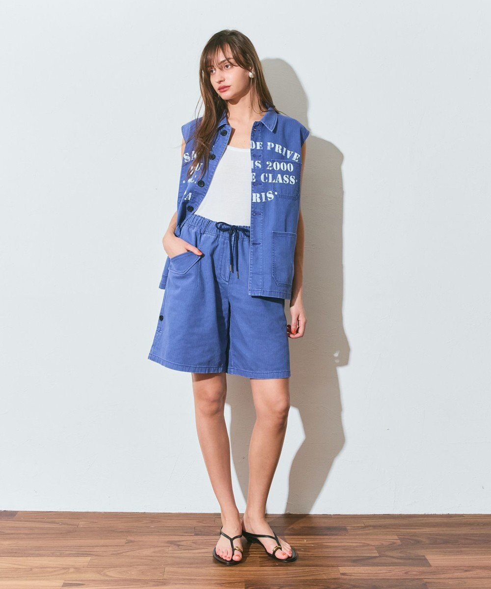 GRACE CONTINENTAL ヘリンボーンツイルハーフパンツ 