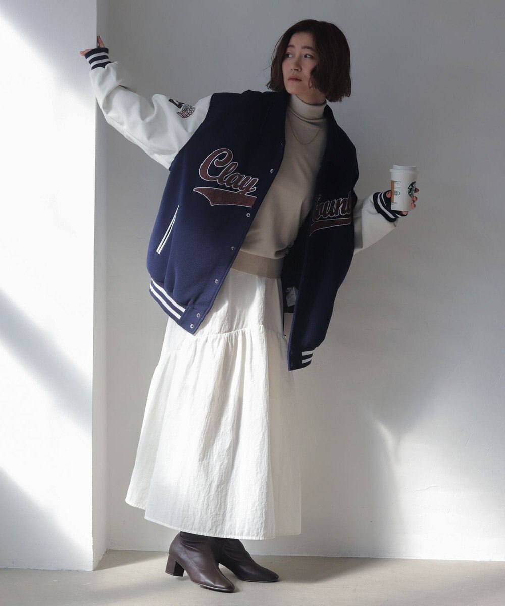 WEGO 【25年秋冬新作/ユニセックス着用ITEM/SMLサイズ展開】メルトンワッペンスタジャン 