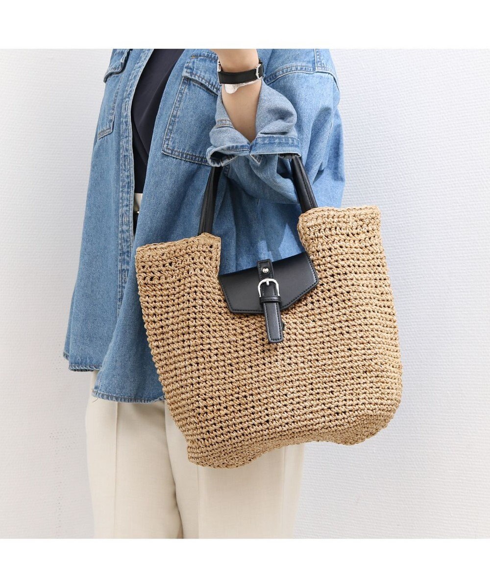 UNBILLION カシュカシュ cachecache / ベルトフラップクロッシェトート カゴバッグ 