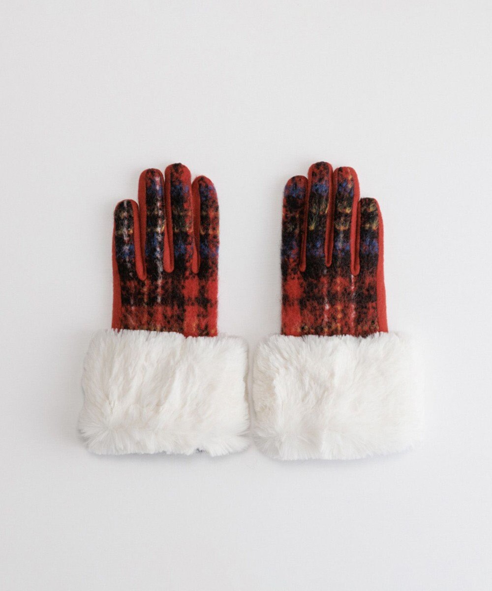 ORuKuBET ラングヘアシャギーチェック3Wayジャージグローブ(WOMEN)【タッチパネル対応】 