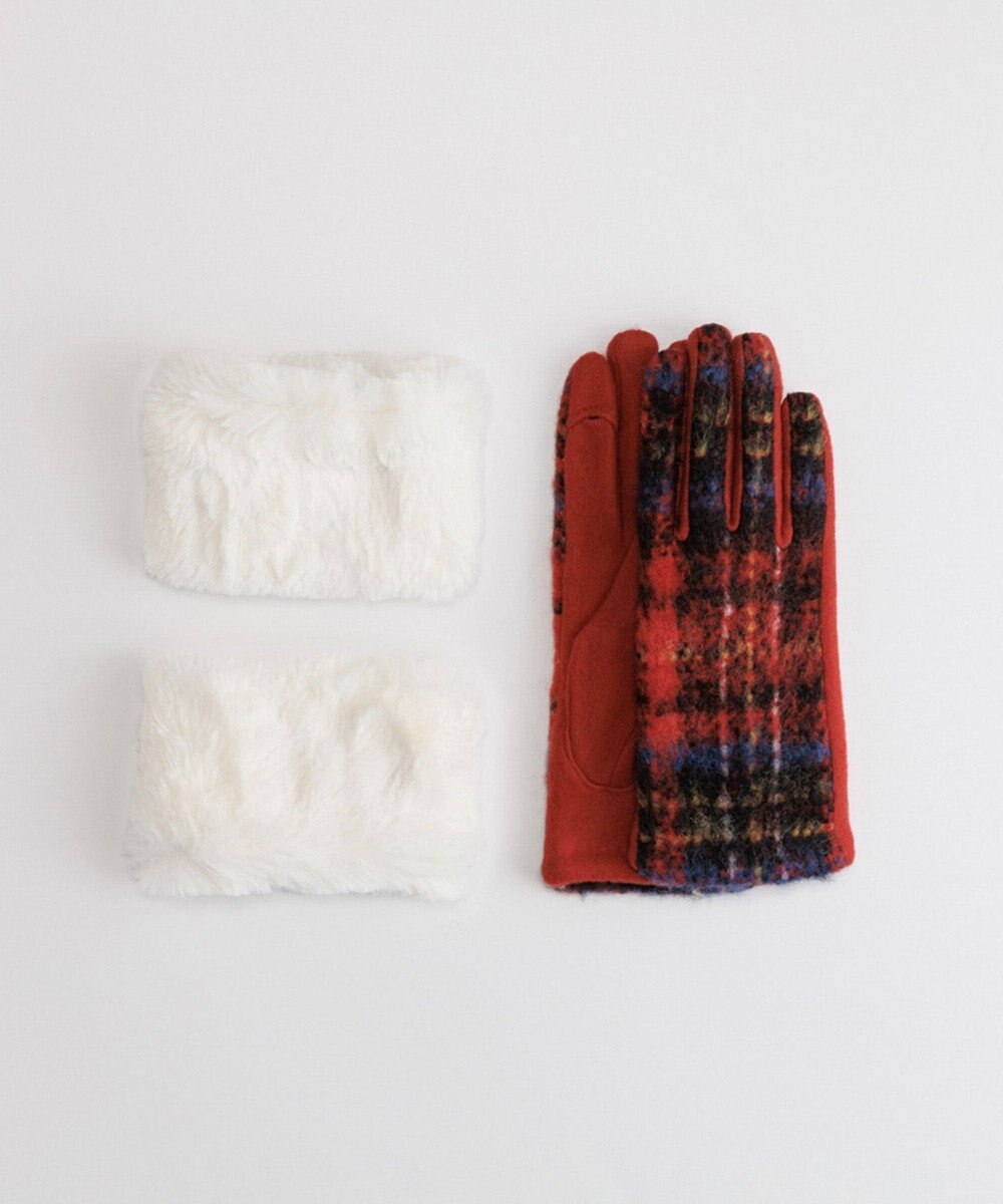 ORuKuBET ラングヘアシャギーチェック3Wayジャージグローブ(WOMEN)【タッチパネル対応】 