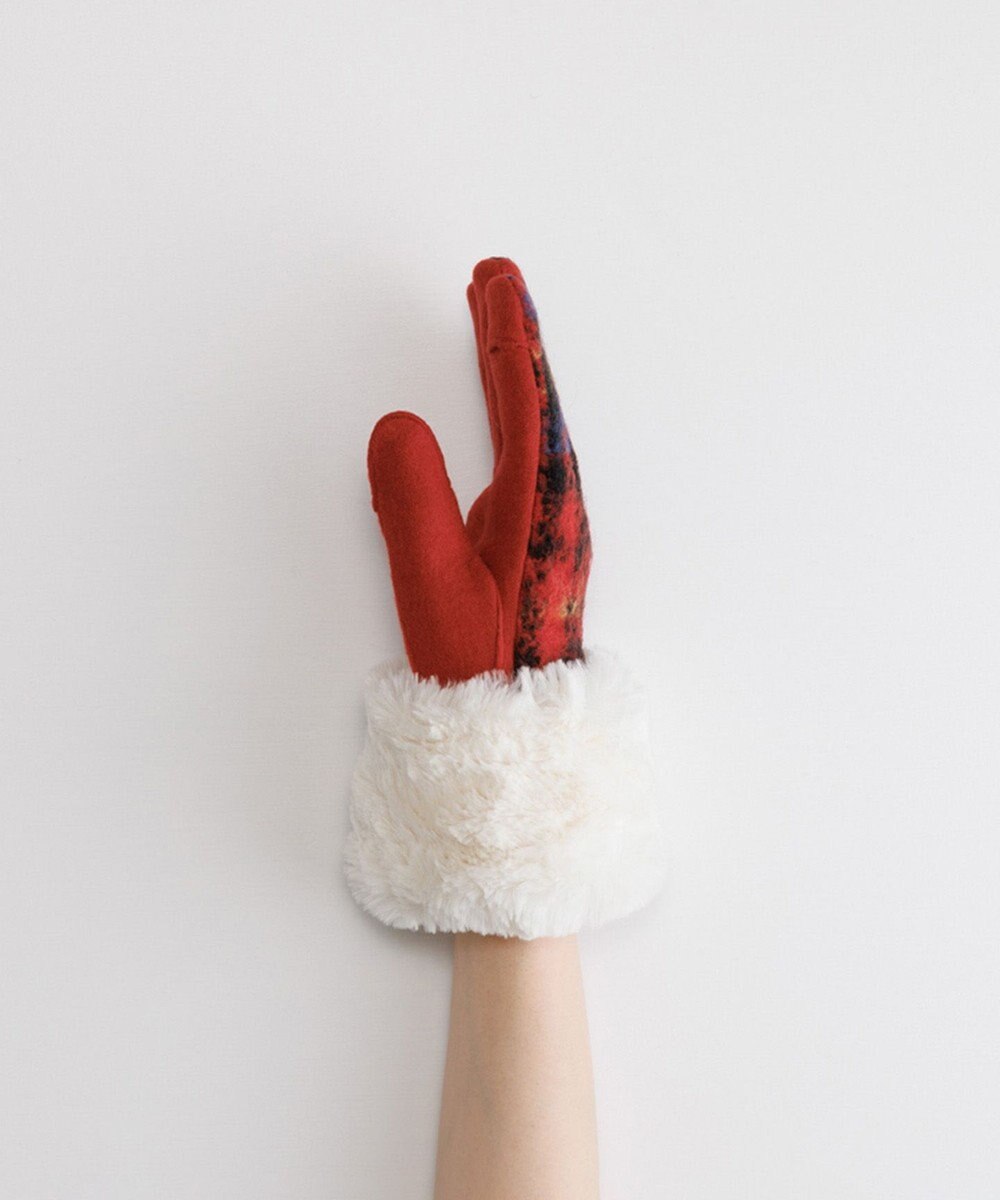 ORuKuBET ラングヘアシャギーチェック3Wayジャージグローブ(WOMEN)【タッチパネル対応】 