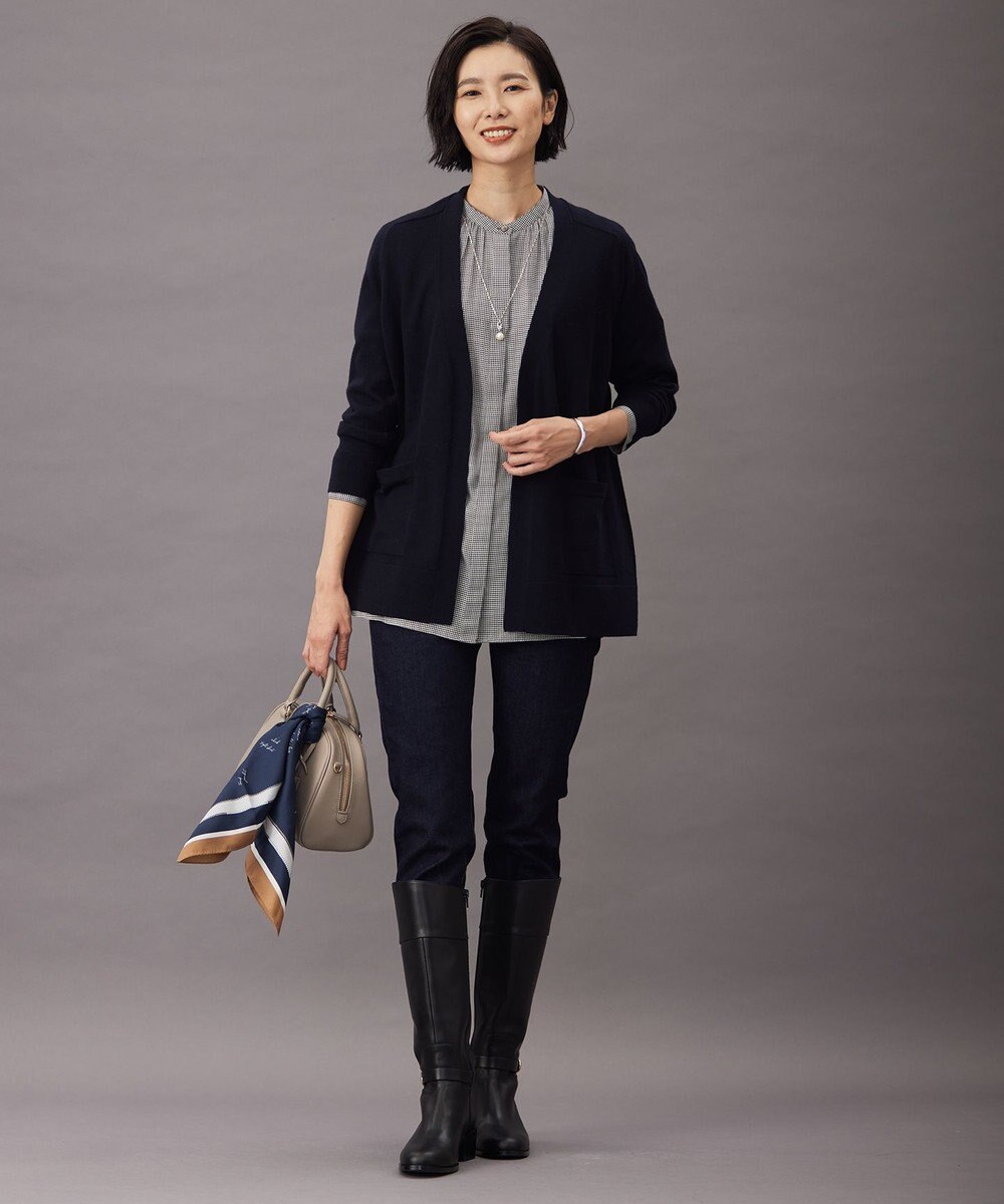 J.PRESS LADIES L 【洗える】Pe/Vis サイロチェック ブラウス 