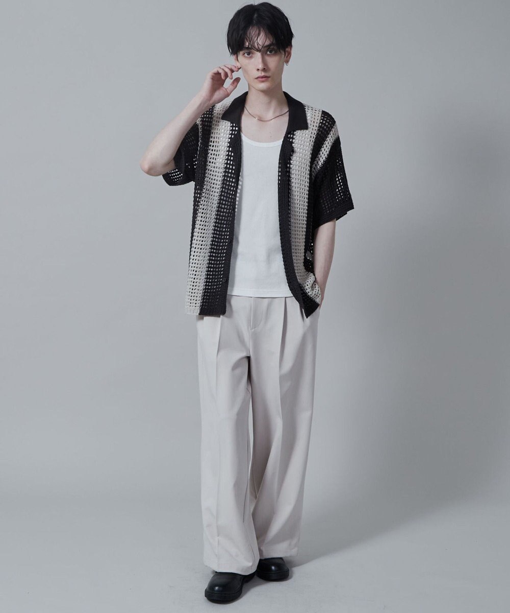 WEGO マルチストライプニットシャツ（S） 