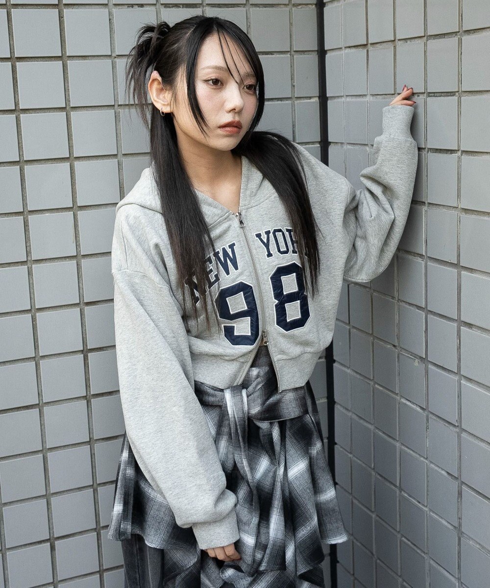 WEGO グラフィックショートZIPパーカー 