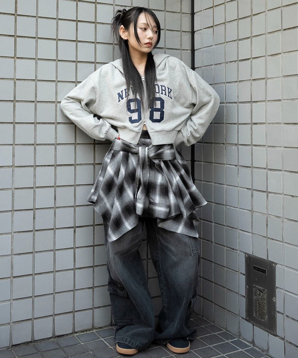 WEGO グラフィックショートZIPパーカー 