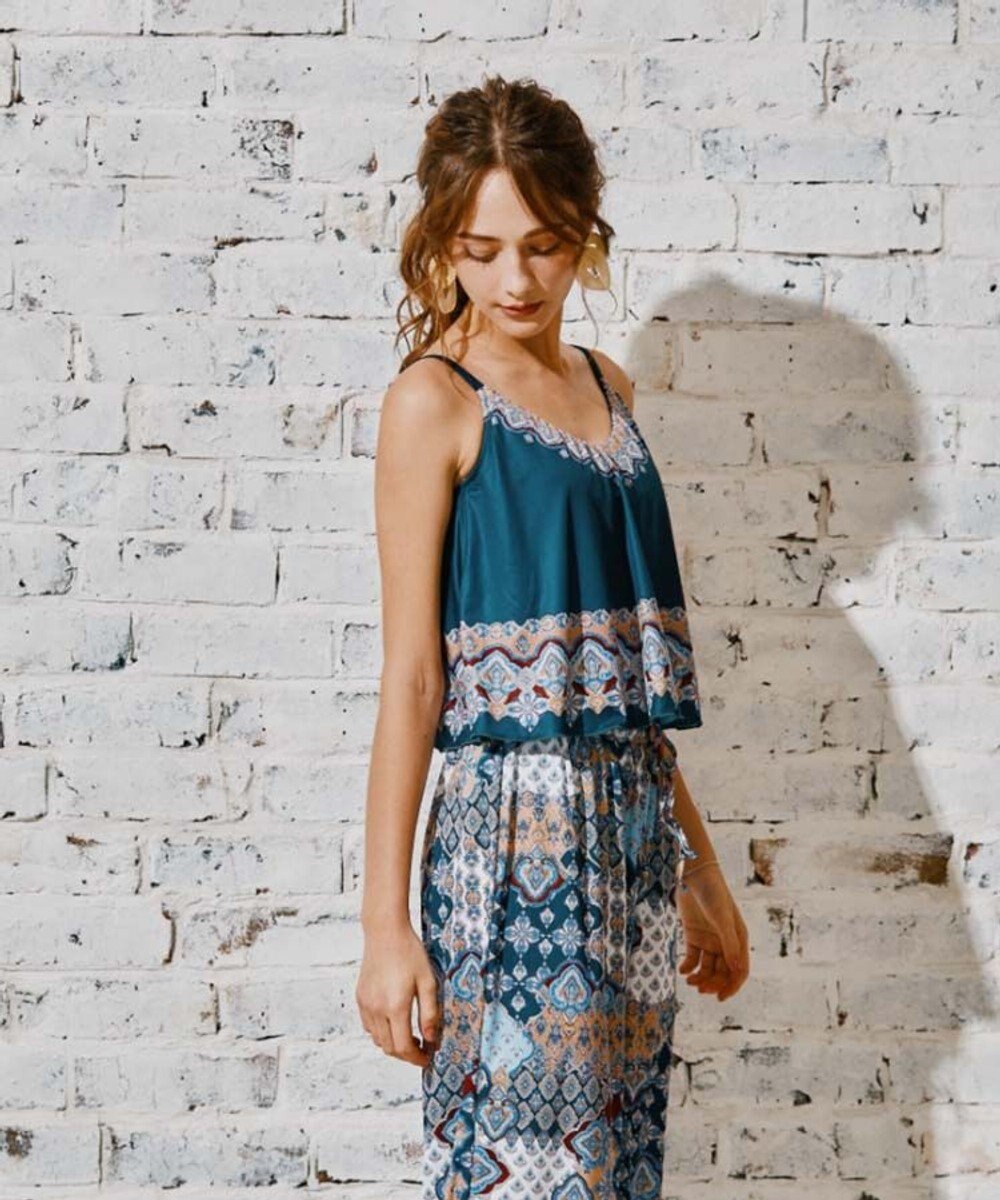 San-ai Resort（三愛水着楽園） ロングパンツセット水着　9M・11L　【Coral veil（コーラルヴェール）】 