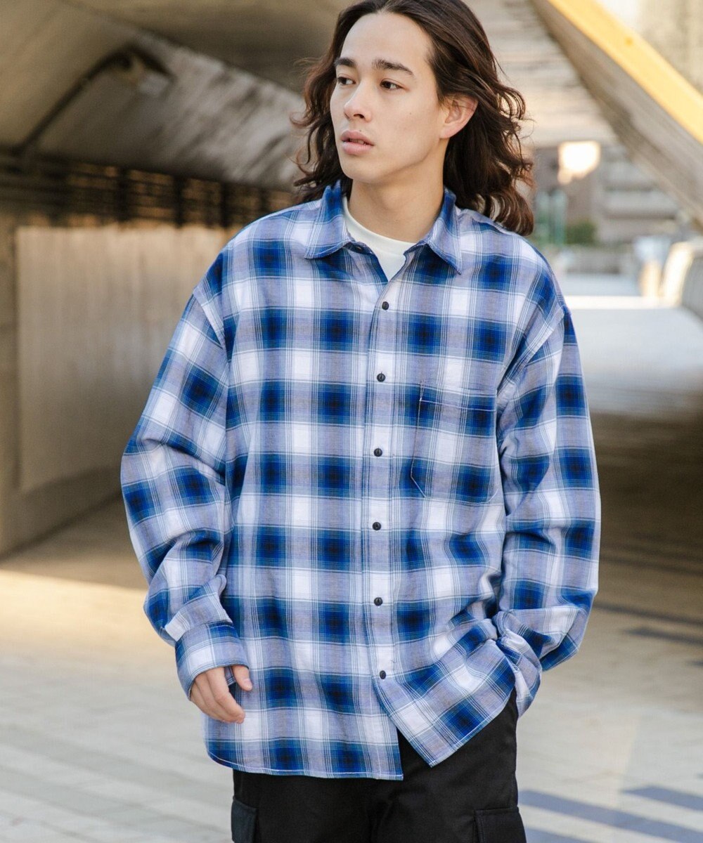 WEGO オンブレチェックシャツ 