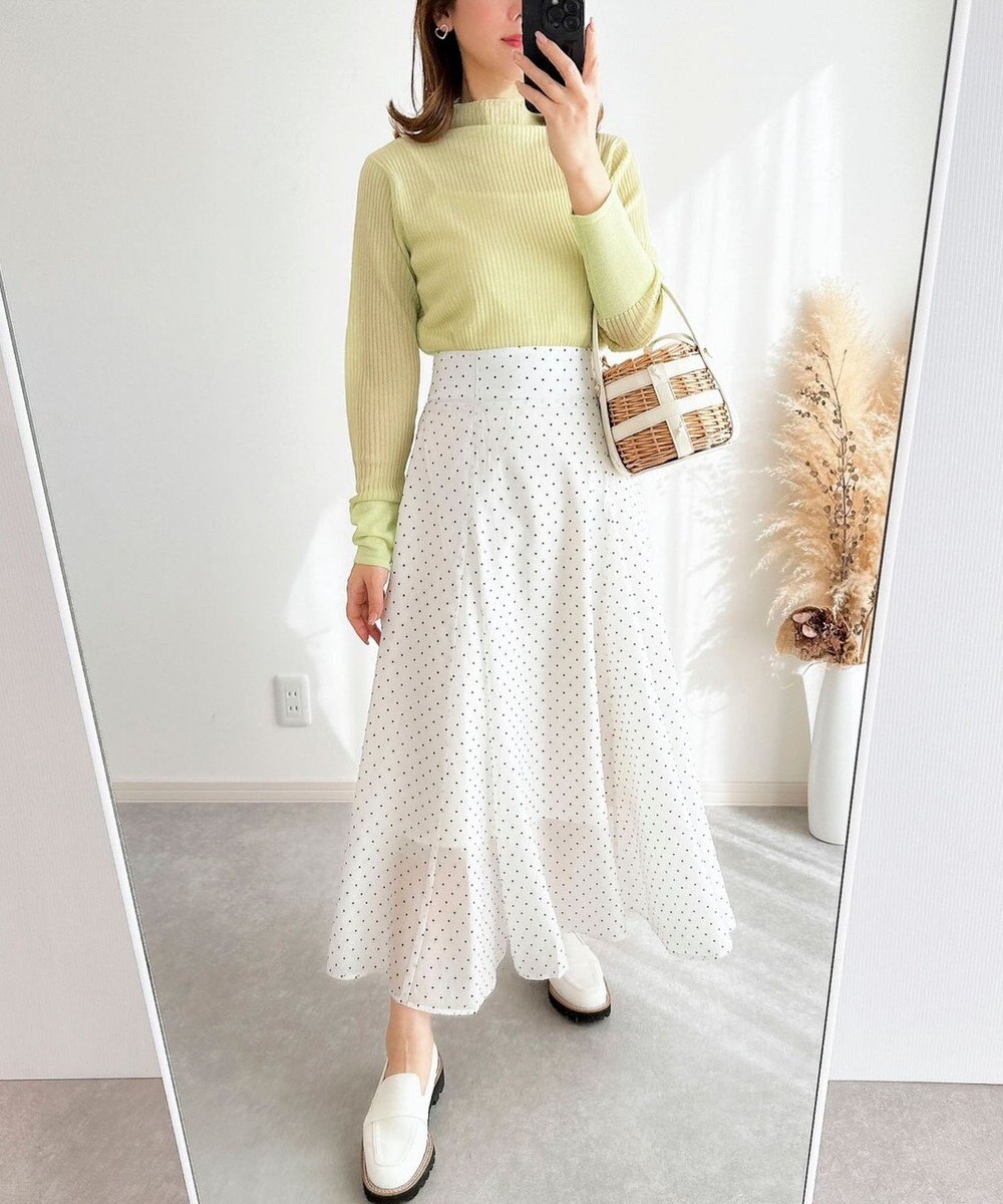 Green Parks AnriettMusee ドットフレアーロングスカート 