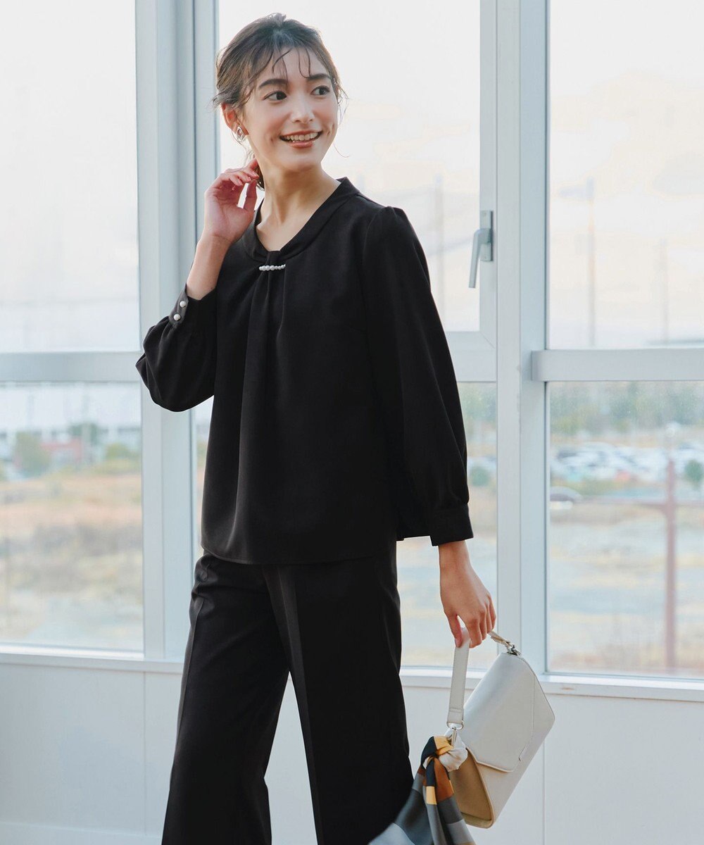 Tiaclasse L 【ダブルクロス】2wayボウタイ風ブラウス 