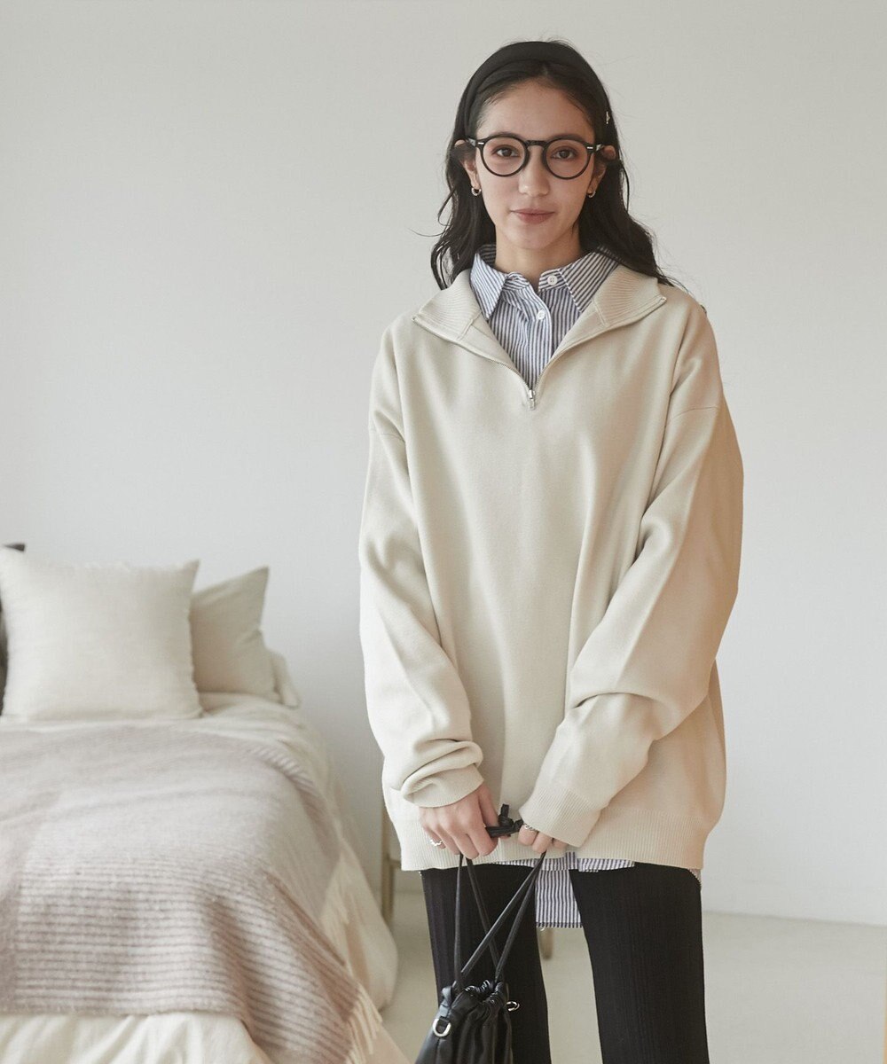 WEGO 【ユニセックス着用ITEM】ミラノリブハーフジッププルオーバー 