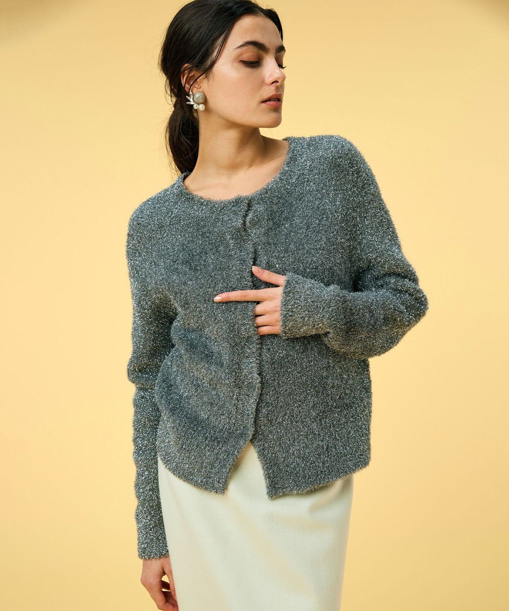 BEIGE， 【洗える】MARRONNIERS / ラメテープヤーンカーディガン 