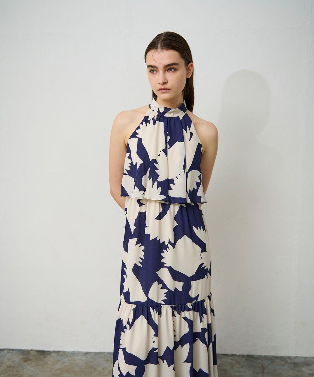 GRACE CONTINENTAL キカプリントホルタードレス 