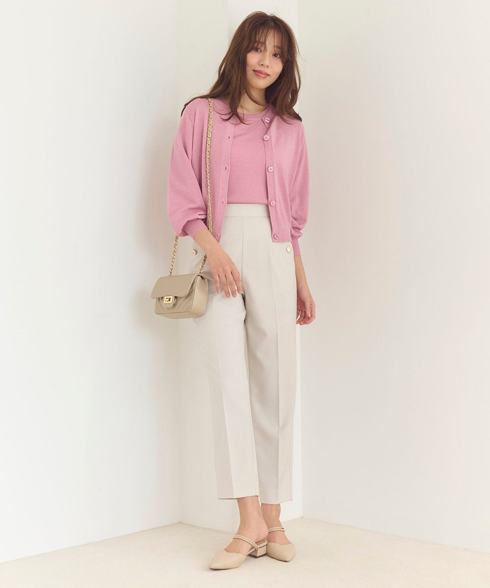 Feroux 【洗える】ラメニットカーディガン 