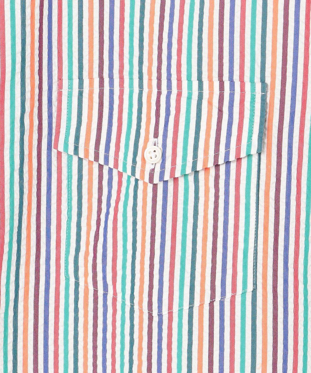 J.PRESS MEN 【J.PRESS ORIGINALS】Cotton Silk Seersucker Regular Half Sleeve Shirt / Baggy-Fit 