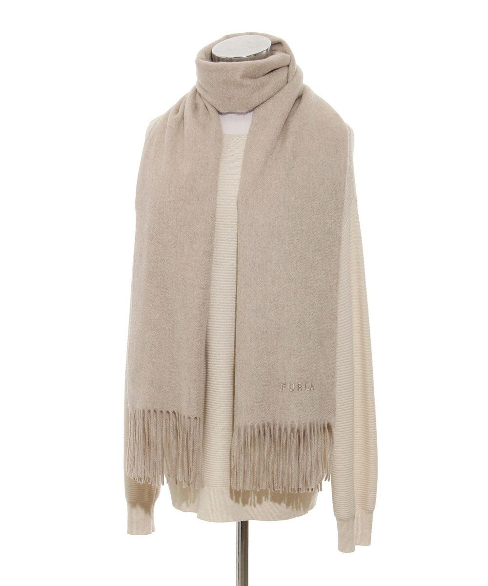 MOONBAT 【洗えるカシミヤ/大人百花1月号掲載】FURLA カシミヤ100%超大判無地 ストールマフラー／幅70cm 