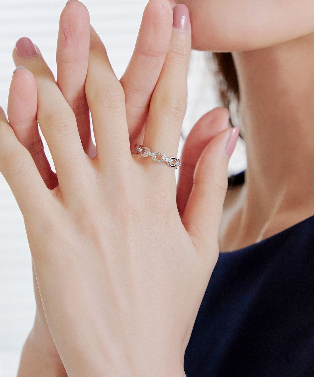 Tiaclasse 【安田美沙子さん着用】キュービックチェーンリング 