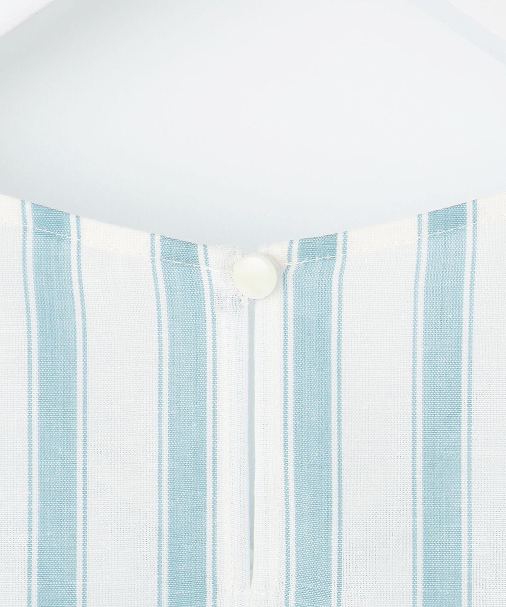 自由区 L 【洗える】テンセルリネンリボン ブラウス 