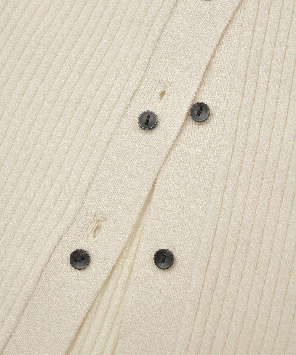 Green Parks 配色レイヤードポロリブニットカーディガン 